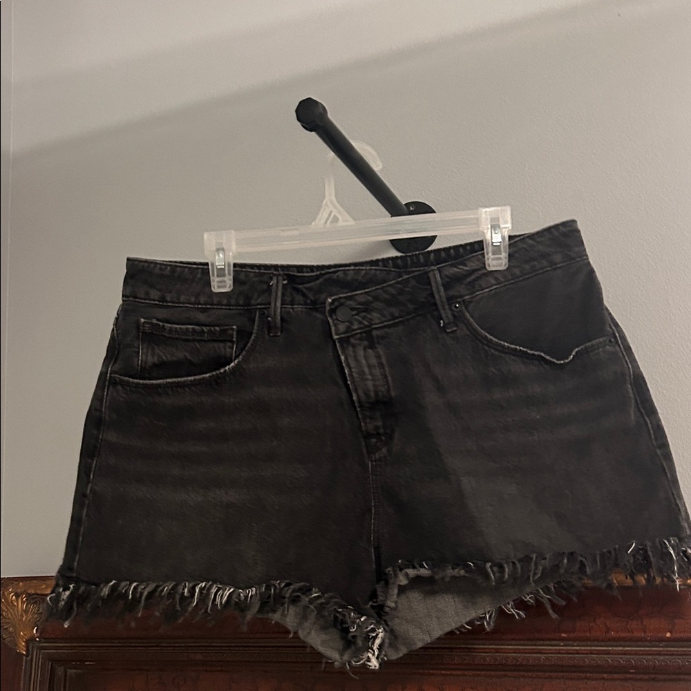 Good American Dark Gray Jean Shorts